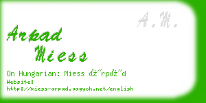 arpad miess business card